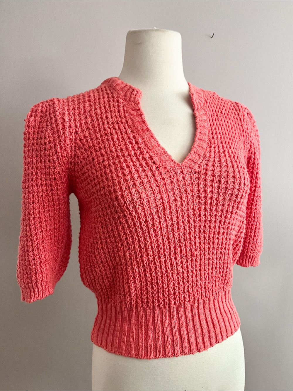 JOE'S JEANS Lantana V Neck Women's Puff Sleeve Size XS Coral